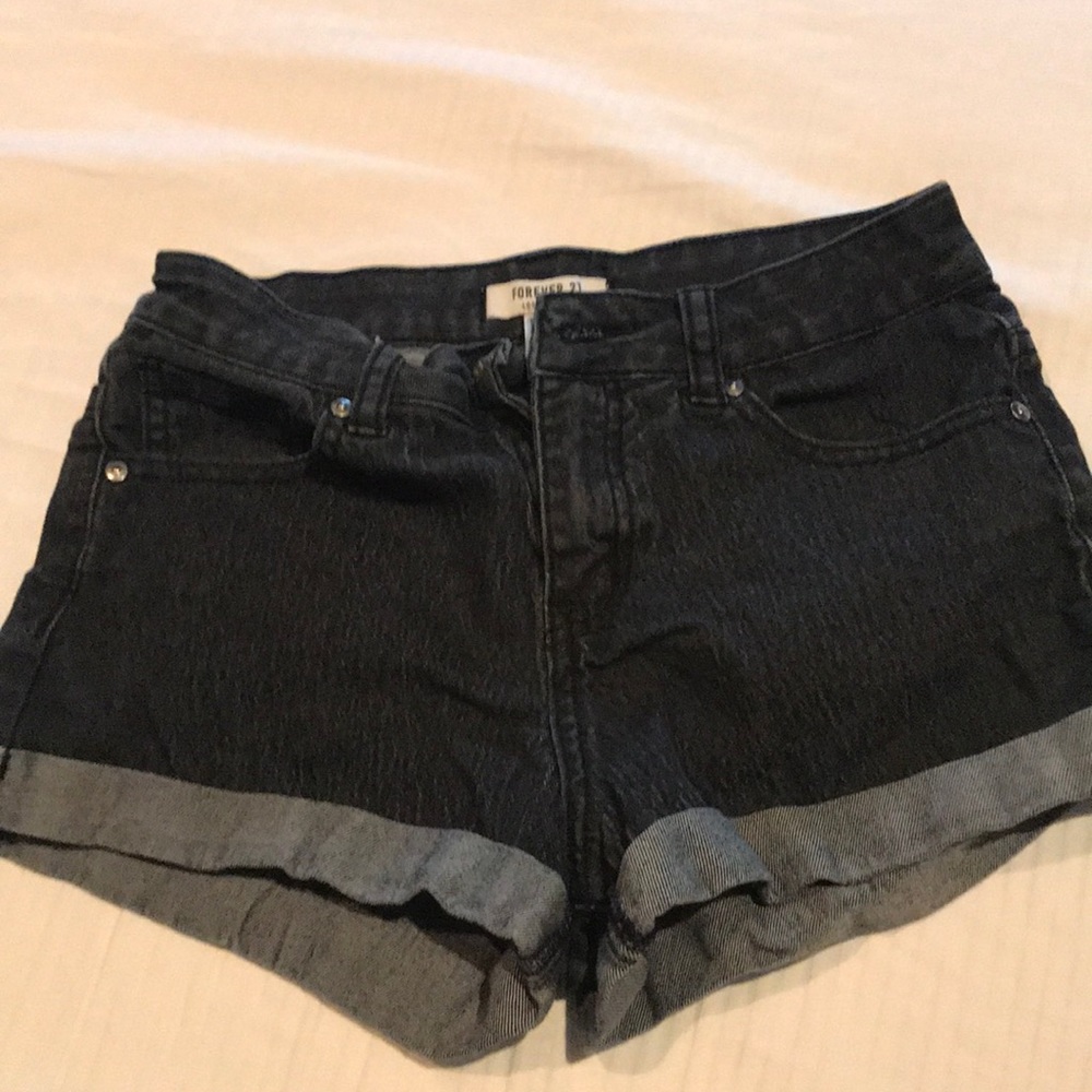 F21 Black Jean Shorts